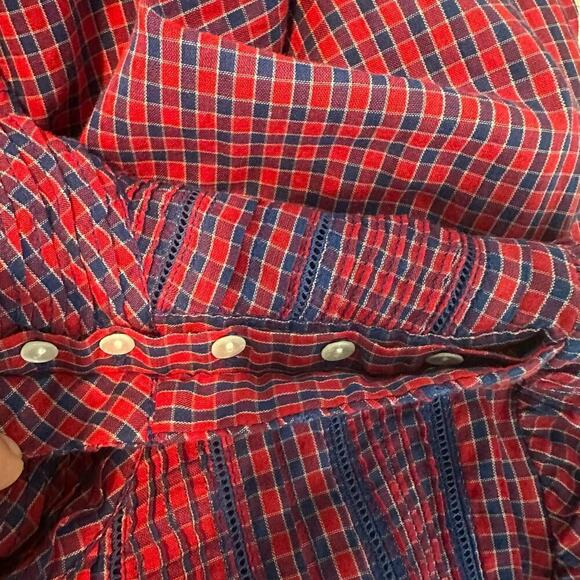 DÔEN Ranger Belted Organic Cotton Midi Dress Rossendale Valley Plaid Size Small - Picture 9 of 15